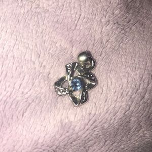 Blue stone necklace-charm